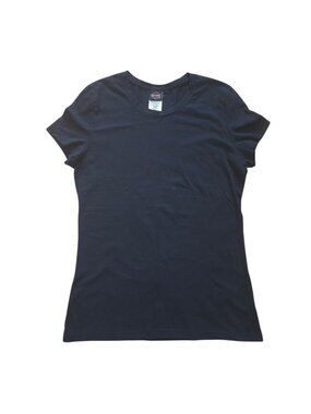 Harley Davidson Womens Black Short Sleeve Cotton T Shirt Size L Crew Neck Tee